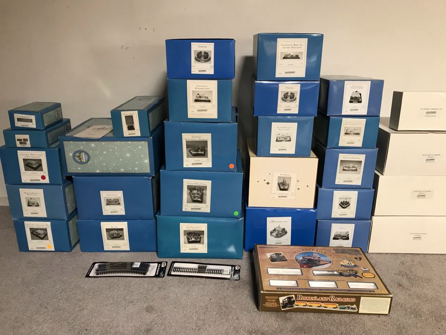 Disneyland's Main Street USA Miniature Model Board COMPLETE FIRST EDITION / Individually HAND SIGNED Models With Original Boxes By Robert Olszewski With Signed Michael Broggie Train And Accessories 6' X 3' Estimate $20,000-$35,000 (SEE DESCRIPTION) [Photo 32]