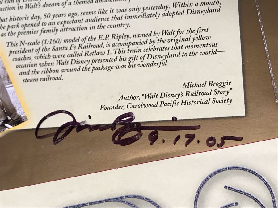 Disneyland's Main Street USA Miniature Model Board COMPLETE FIRST EDITION / Individually HAND SIGNED Models With Original Boxes By Robert Olszewski With Signed Michael Broggie Train And Accessories 6' X 3' Estimate $20,000-$35,000 (SEE DESCRIPTION) [Photo 36]