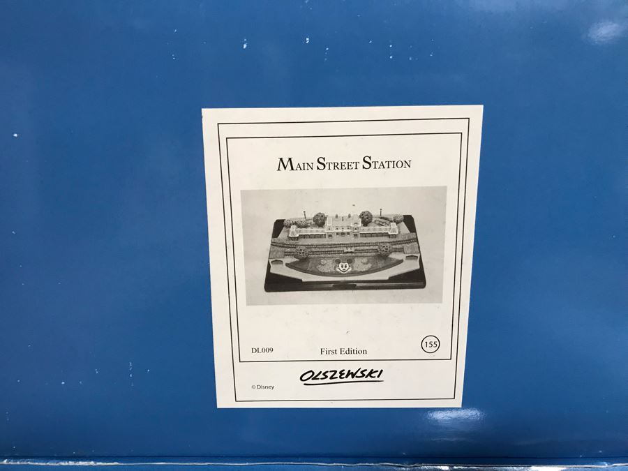 Disneyland's Main Street USA Miniature Model Board COMPLETE FIRST EDITION / Individually HAND SIGNED Models With Original Boxes By Robert Olszewski With Signed Michael Broggie Train And Accessories 6' X 3' Estimate $20,000-$35,000 (SEE DESCRIPTION) [Photo 63]