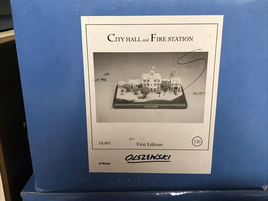 Disneyland's Main Street USA Miniature Model Board COMPLETE FIRST EDITION / Individually HAND SIGNED Models With Original Boxes By Robert Olszewski With Signed Michael Broggie Train And Accessories 6' X 3' Estimate $20,000-$35,000 (SEE DESCRIPTION) [Photo 78]
