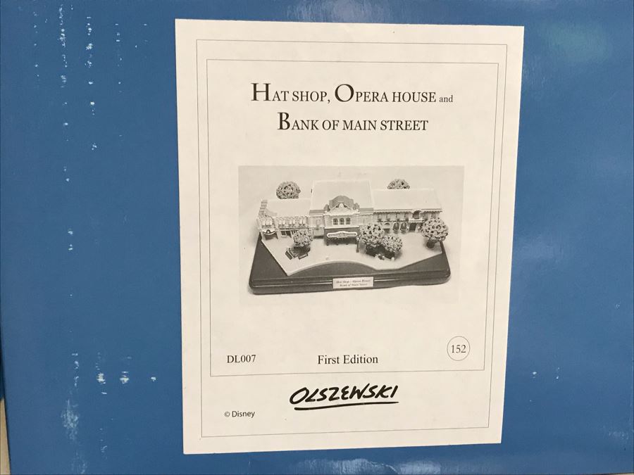 Disneyland's Main Street USA Miniature Model Board COMPLETE FIRST EDITION / Individually HAND SIGNED Models With Original Boxes By Robert Olszewski With Signed Michael Broggie Train And Accessories 6' X 3' Estimate $20,000-$35,000 (SEE DESCRIPTION) [Photo 73]