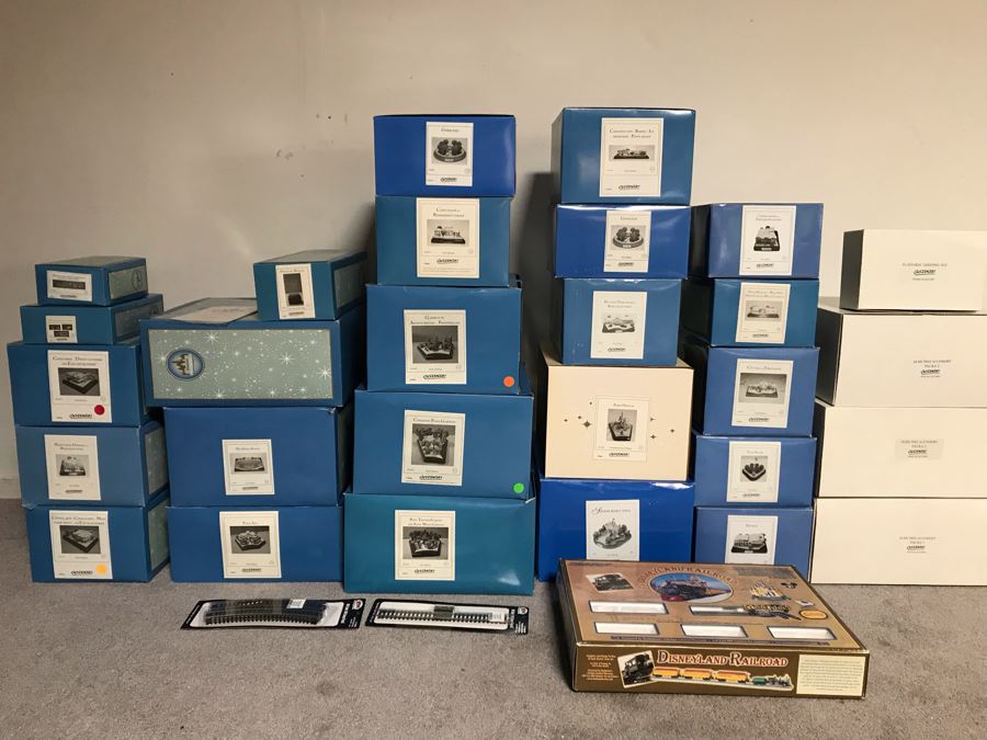 Disneyland's Main Street USA Miniature Model Board COMPLETE FIRST EDITION / Individually HAND SIGNED Models With Original Boxes By Robert Olszewski With Signed Michael Broggie Train And Accessories 6' X 3' Estimate $20,000-$35,000 (SEE DESCRIPTION) [Photo 31]