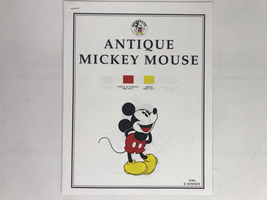 Color Palettes Guide For Antique Mickey Mouse, Minnie Mouse, Donald Duck, Daisy Duck, Goofy And Pluto