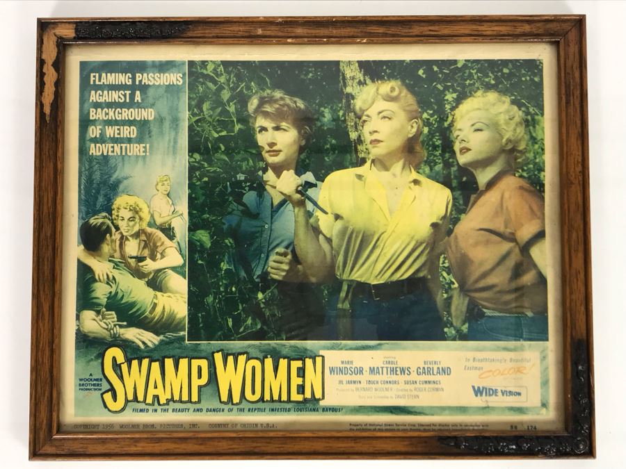 Swamp Women 1956 Movie Poster Lobby Card Featuring Actress Carole Mathews Woolner Bros. Productions Framed 15 X 12 [Photo 1]