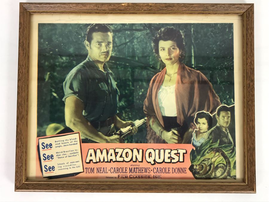 Amazon Quest 1949 Movie Poster Lobby Card Featuring Actress Carole Mathews Film Classics, Inc Framed 15 X 12 [Photo 1]