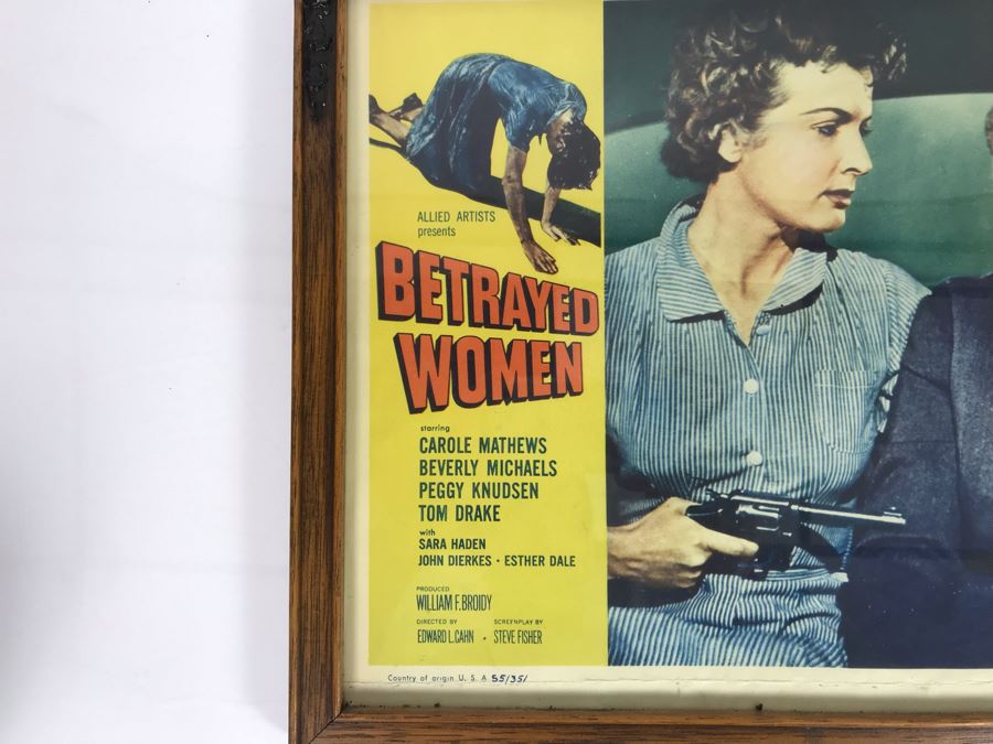 Betrayed Women 1955 Movie Poster Lobby Card Featuring Actress Carole Mathews Allied Artists Framed 15 X 12 [Photo 3]