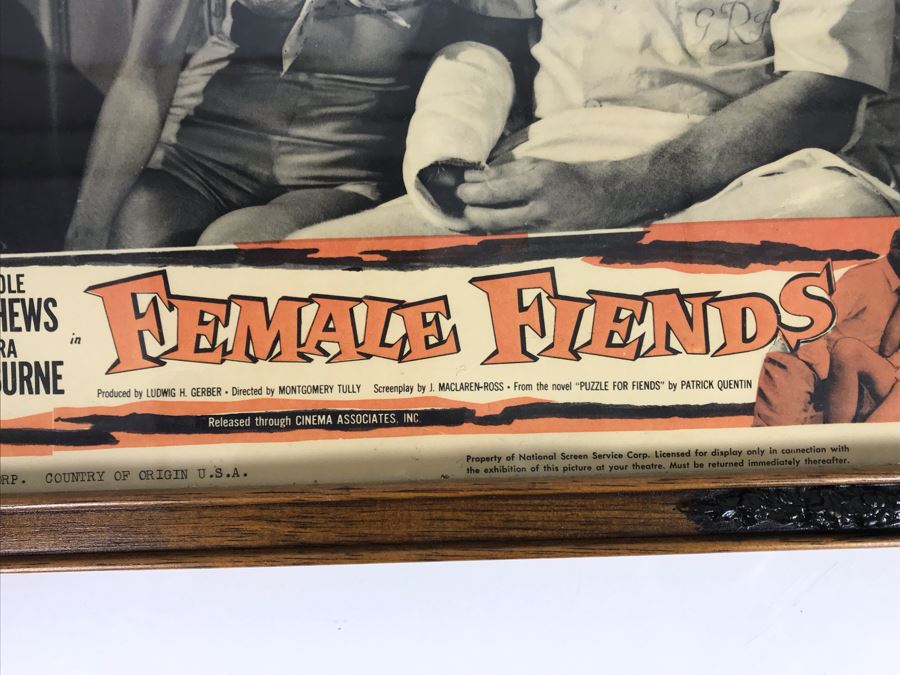 Female Fiends 1959 Movie Poster Lobby Card Featuring Actress Carole Mathews Criterion Film Corp. Framed 15 X 12 [Photo 7]