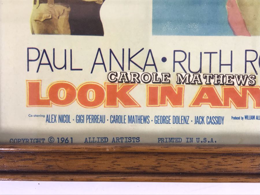 Look In Any Window 1961 Movie Poster Lobby Card Featuring Actress Carole Mathews Allied Artists Framed 15 X 12 [Photo 10]
