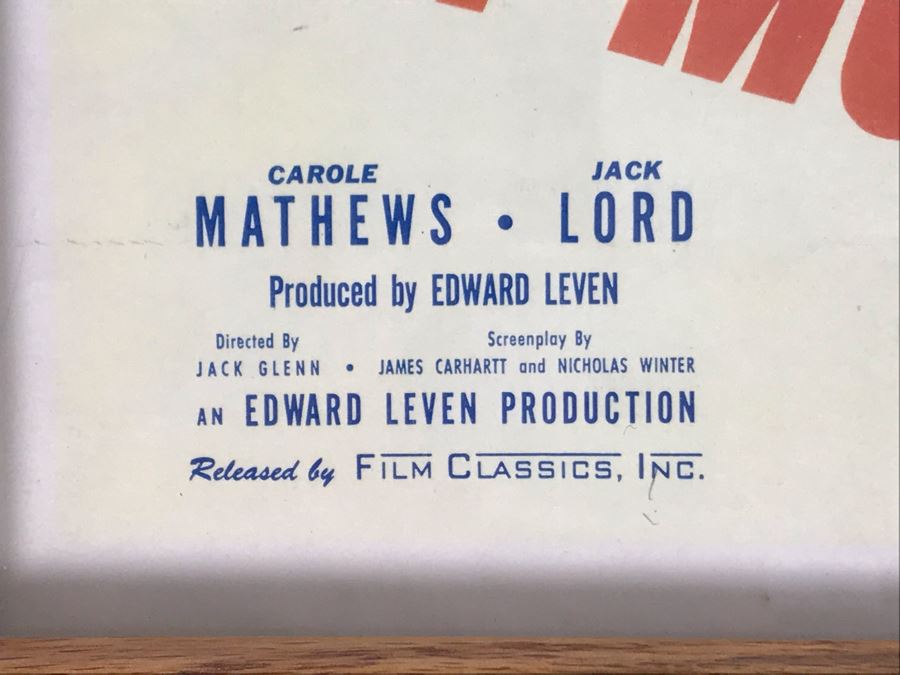 Cry Murder 1950 Movie Poster Lobby Card Featuring Actress Carole Mathews Film Classics, Inc Framed 16 X 13 [Photo 5]