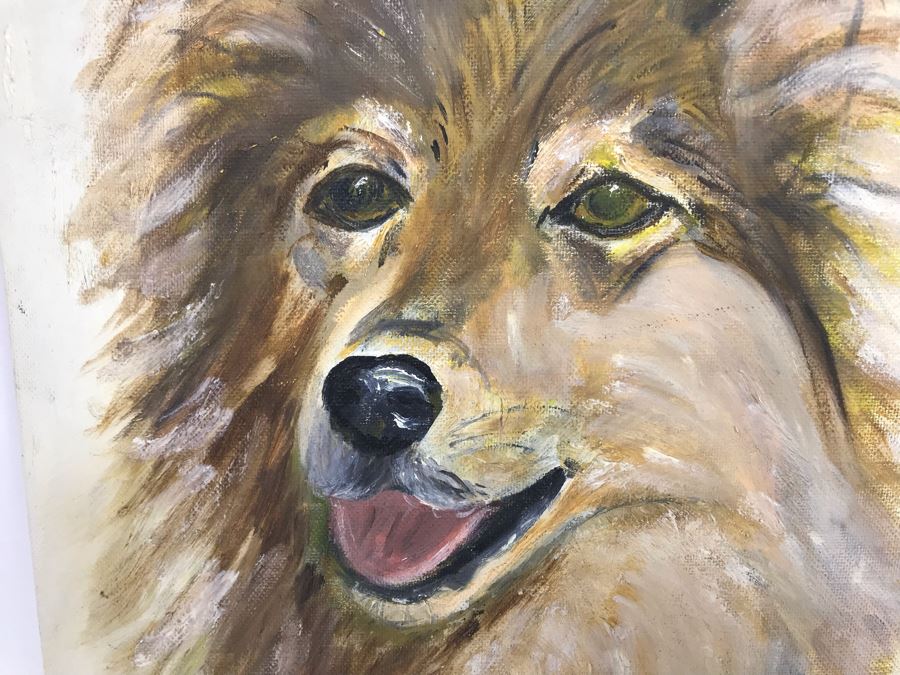 Original 1968 Painting By Actress Carole Mathews Of Her Dog 10 X 14 [Photo 4]