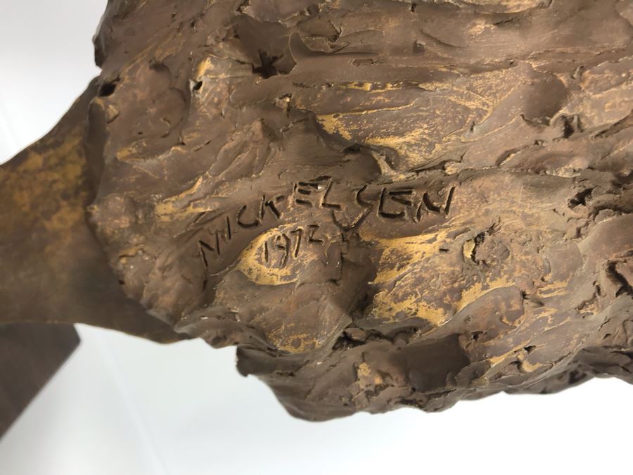 Original Signed Portrait Sculpture By Milton Nickelsen Of Actress Carole Mathews 8W X 16H [Photo 9]