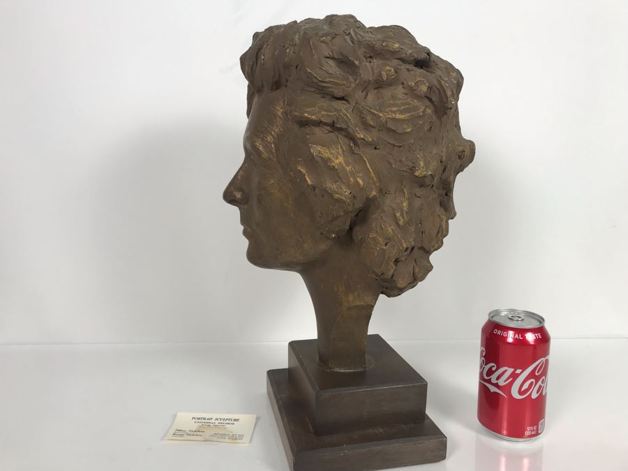 Original Signed Portrait Sculpture By Milton Nickelsen Of Actress Carole Mathews 8W X 16H [Photo 6]