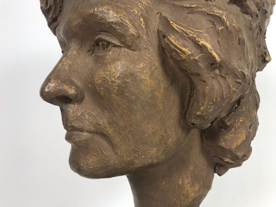 Original Signed Portrait Sculpture By Milton Nickelsen Of Actress Carole Mathews 8W X 16H [Photo 4]