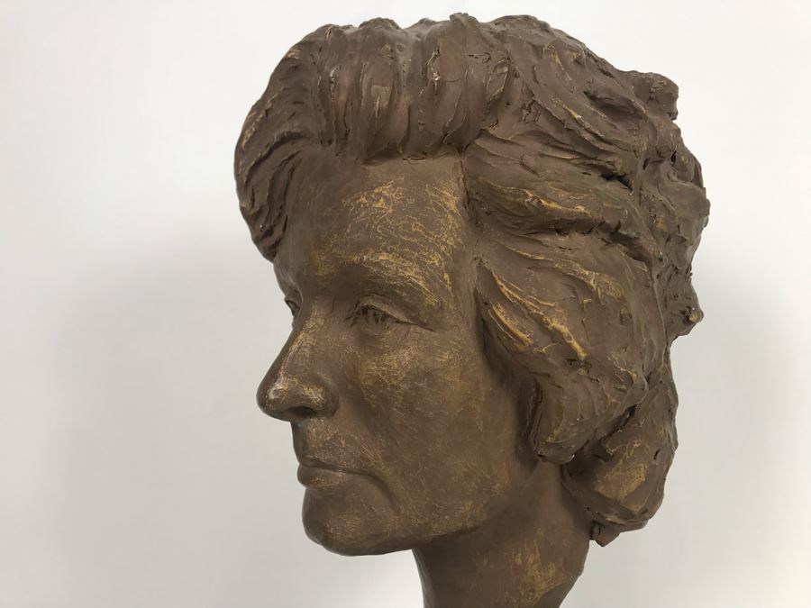 Original Signed Portrait Sculpture By Milton Nickelsen Of Actress Carole Mathews 8W X 16H [Photo 3]