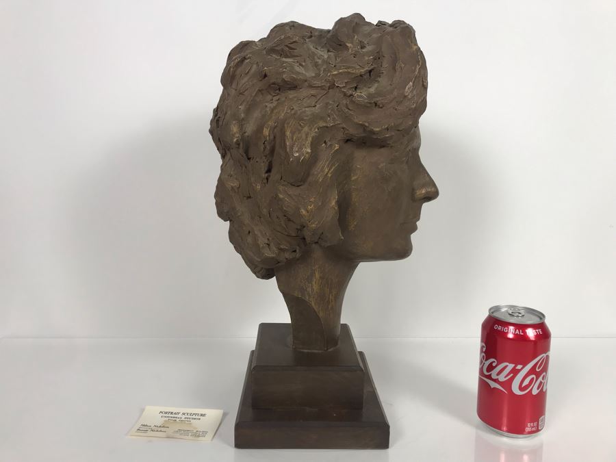 Original Signed Portrait Sculpture By Milton Nickelsen Of Actress Carole Mathews 8W X 16H [Photo 11]