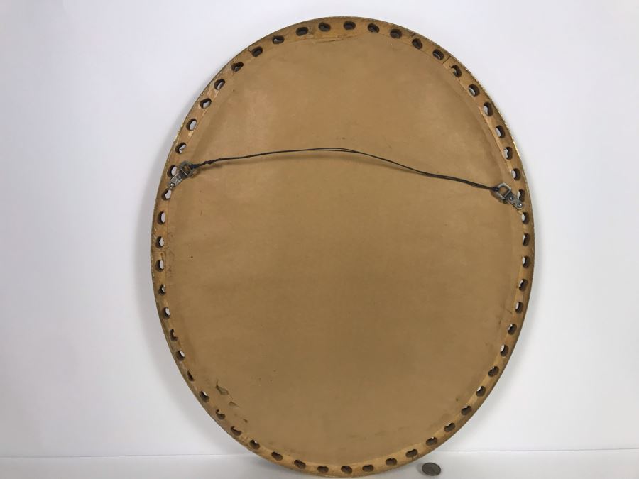 Original Painting Of Child By Actress Carole Mathews In Oval Gilded Frame 18.5 X 22 [Photo 9]