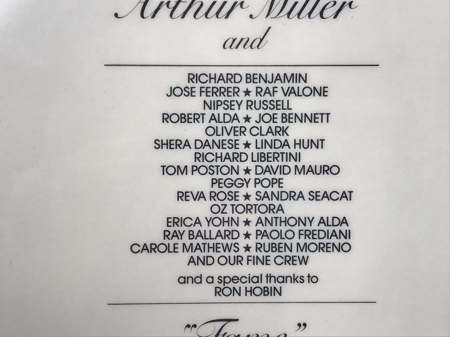 Framed Thank You Hallmark Hall Of Fame Plaque Presented To Actress Carole Mathews For Her Role In NBC-TV's 1978 TV Movie Comedy 'Fame' By Arthur Miller 9.5 X 15 [Photo 5]