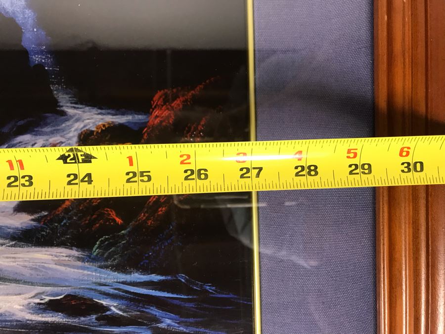 Signed Limited Edition William DeShazo Framed Seascape Ocean Waves Print 27 X 20 [Photo 9]