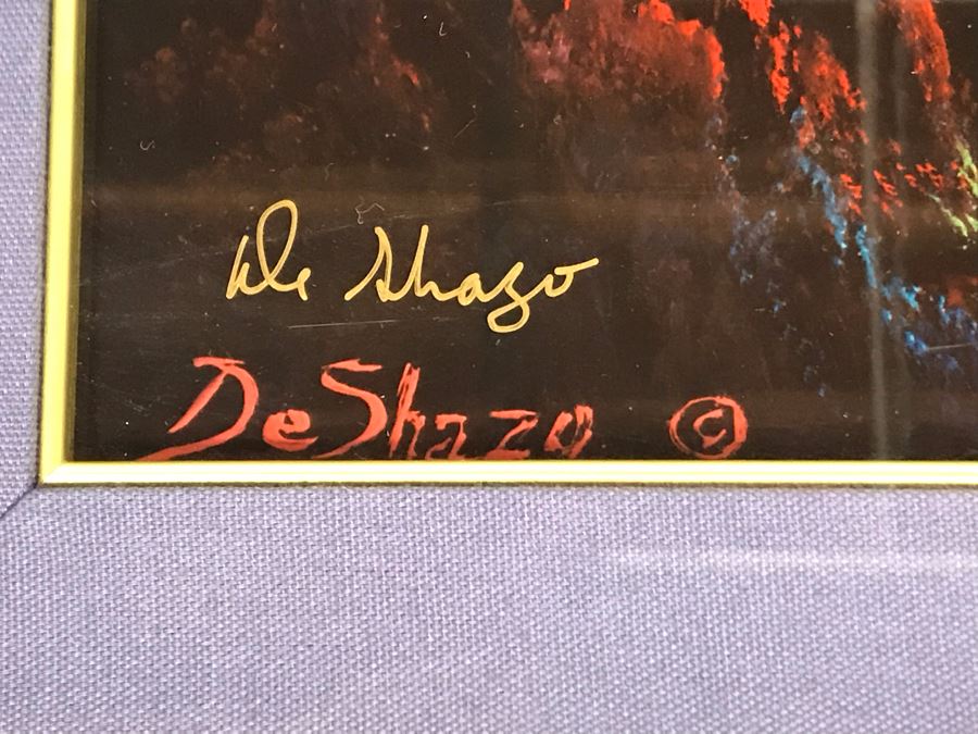 Signed Limited Edition William DeShazo Framed Seascape Ocean Waves Print 27 X 20 [Photo 5]