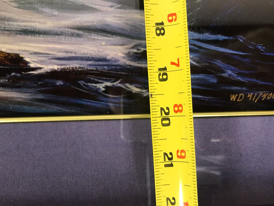 Signed Limited Edition William DeShazo Framed Seascape Ocean Waves Print 27 X 20 [Photo 10]