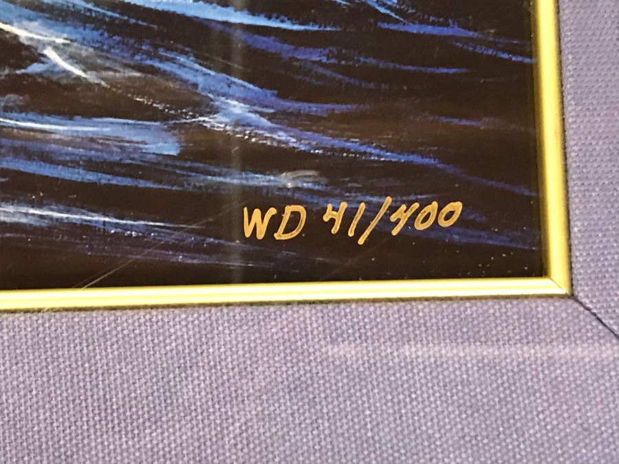 Signed Limited Edition William DeShazo Framed Seascape Ocean Waves Print 27 X 20 [Photo 6]