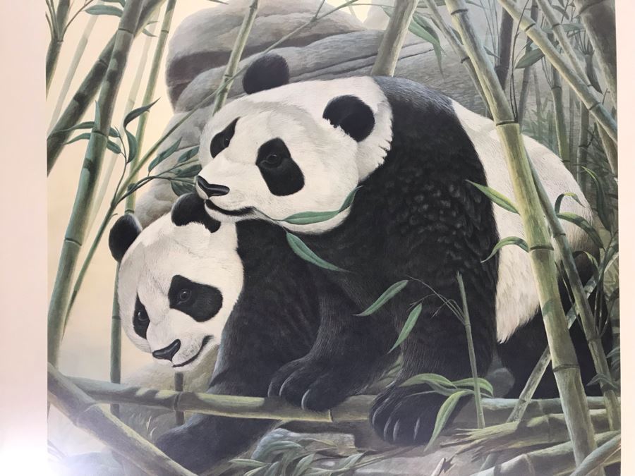 John A. Ruthven (1924-2020) Hand Signed Limited Edition Giant Pandas Print By Wildlife Internationale, Inc 1972 Framed 24 X 32 [Photo 4]
