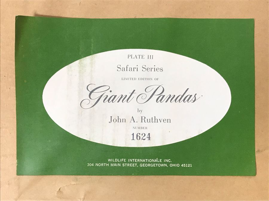 John A. Ruthven (1924-2020) Hand Signed Limited Edition Giant Pandas Print By Wildlife Internationale, Inc 1972 Framed 24 X 32 [Photo 12]