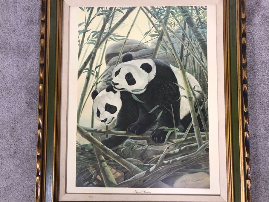 John A. Ruthven (1924-2020) Hand Signed Limited Edition Giant Pandas Print By Wildlife Internationale, Inc 1972 Framed 24 X 32 [Photo 3]