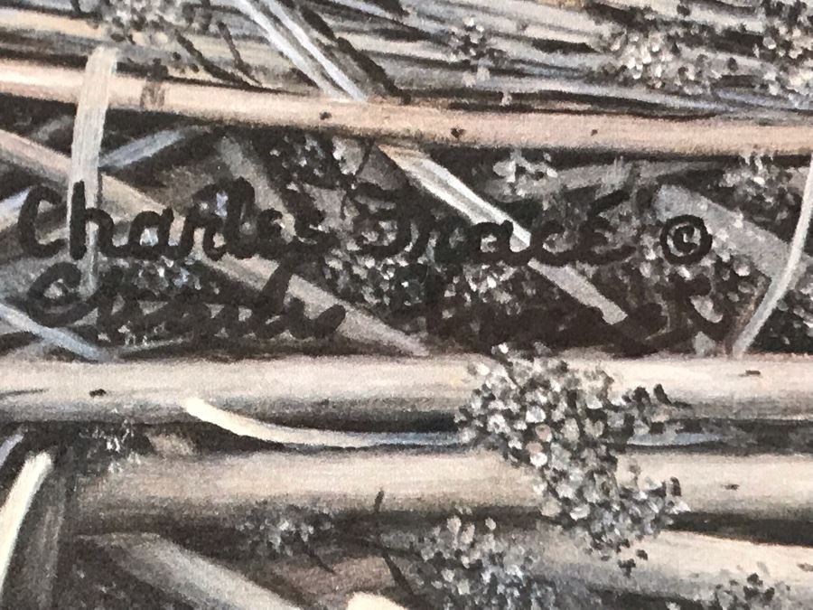 Charles Fracé (1926-2005) Hand Signed Print Titled 'My Friend' Of Eastern Cottontail Rabbit Framed 22 X 18 [Photo 8]