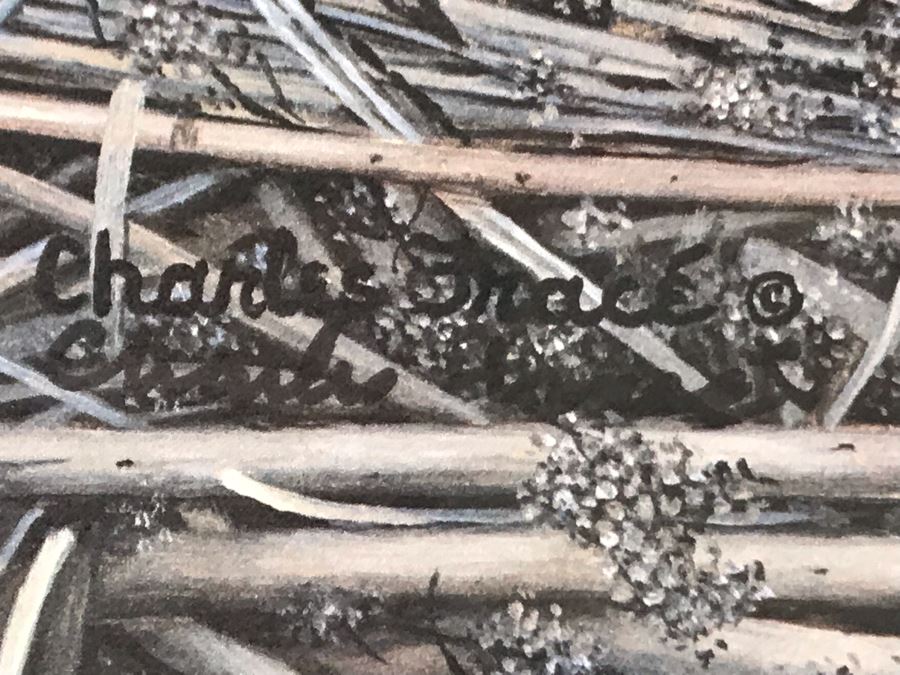 Charles Fracé (1926-2005) Hand Signed Print Titled 'My Friend' Of Eastern Cottontail Rabbit Framed 22 X 18 [Photo 7]