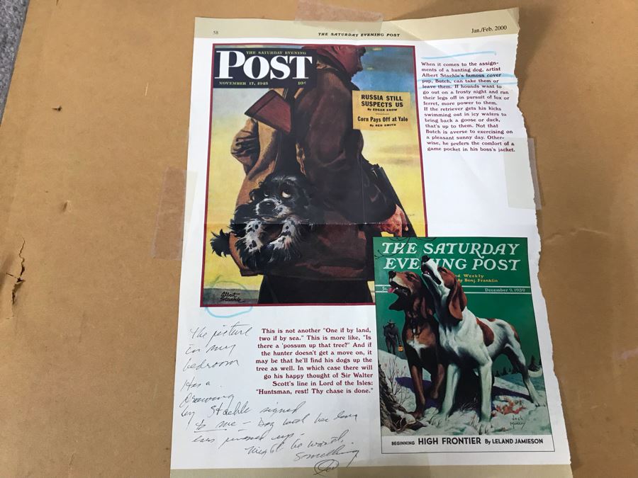 Albert Staehle (1899-1974) Hand Signed Print (One Of America's Most Popular Illustrators From 1930s-1960s When He Did Many Saturday Evening Post Covers) Framed Signed Albert Staehle And Butch 10 X 12 [Photo 9]