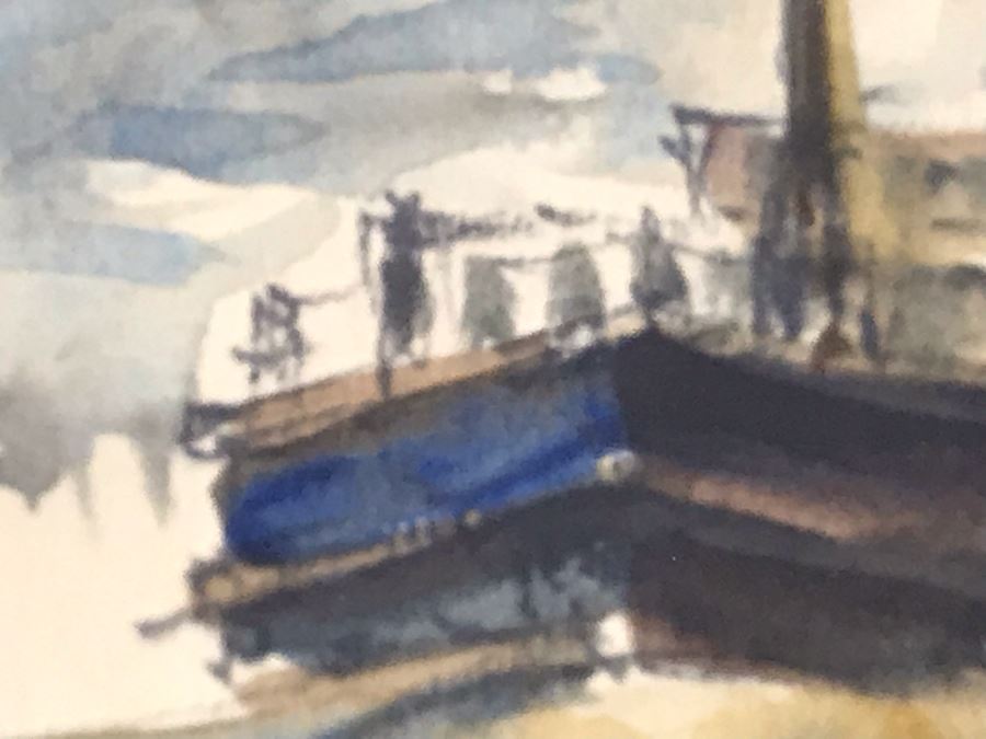Pierre Eugene Cambier (1914-2000) Original Signed Paris Street Scene With Eiffel Tower Watercolor Painting Framed 12 X 9 [Photo 10]