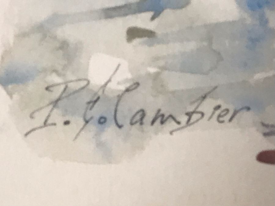 Pierre Eugene Cambier (1914-2000) Original Signed Paris Street Scene With Eiffel Tower Watercolor Painting Framed 12 X 9 [Photo 7]