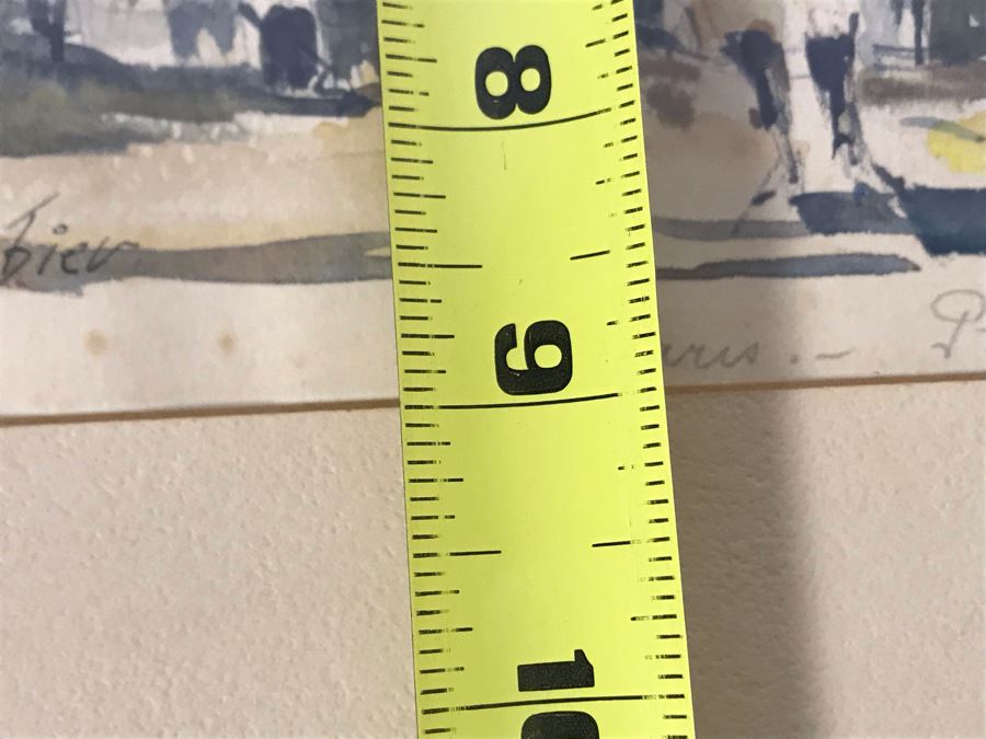 Pierre Eugene Cambier (1914-2000) Original Signed Paris Street Scene Watercolor Painting Framed 12 X 9 [Photo 9]