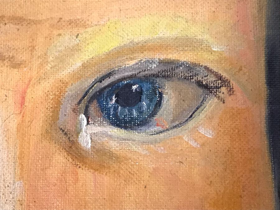 Original Painting Of Child By Actress Carole Mathews Framed 9 X 12 [Photo 9]