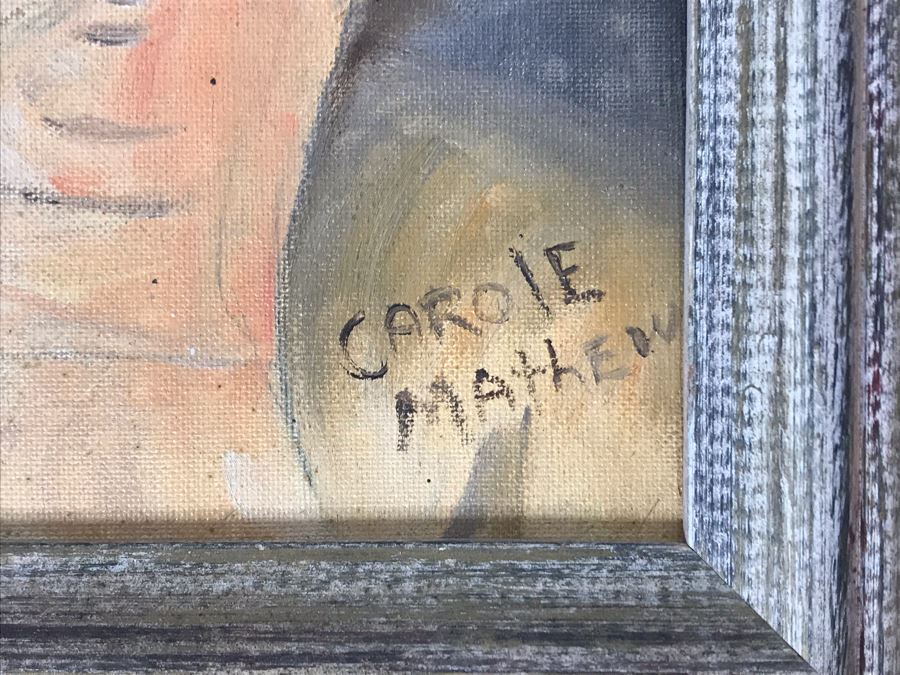 Original Painting Of Child By Actress Carole Mathews Framed 9 X 12 [Photo 5]