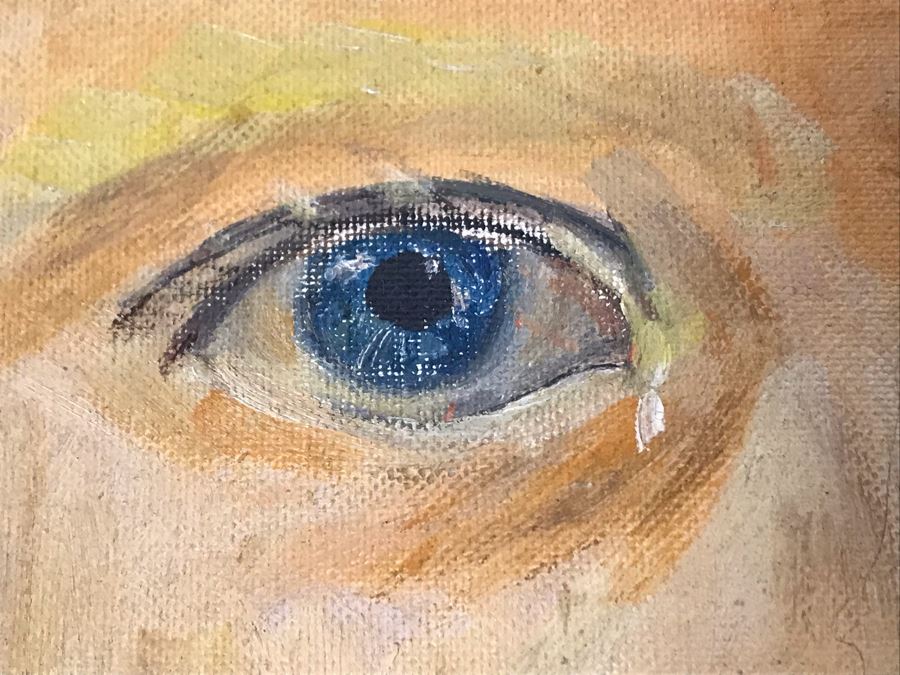 Original Painting Of Child By Actress Carole Mathews Framed 9 X 12 [Photo 10]