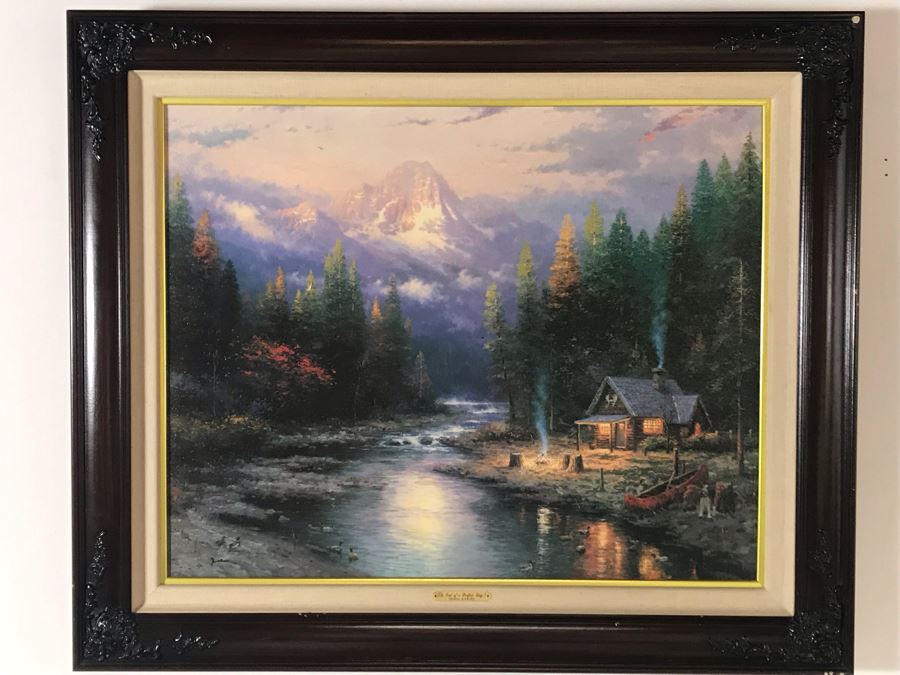 Thomas Kinkade Hand Signed Print Titled 'The End Of A Perfect Day II ...