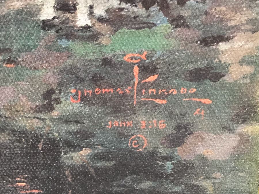 Thomas Kinkade Hand Signed Print Titled 'The End Of A Perfect Day II' Framed 29 X 23 [Photo 3]