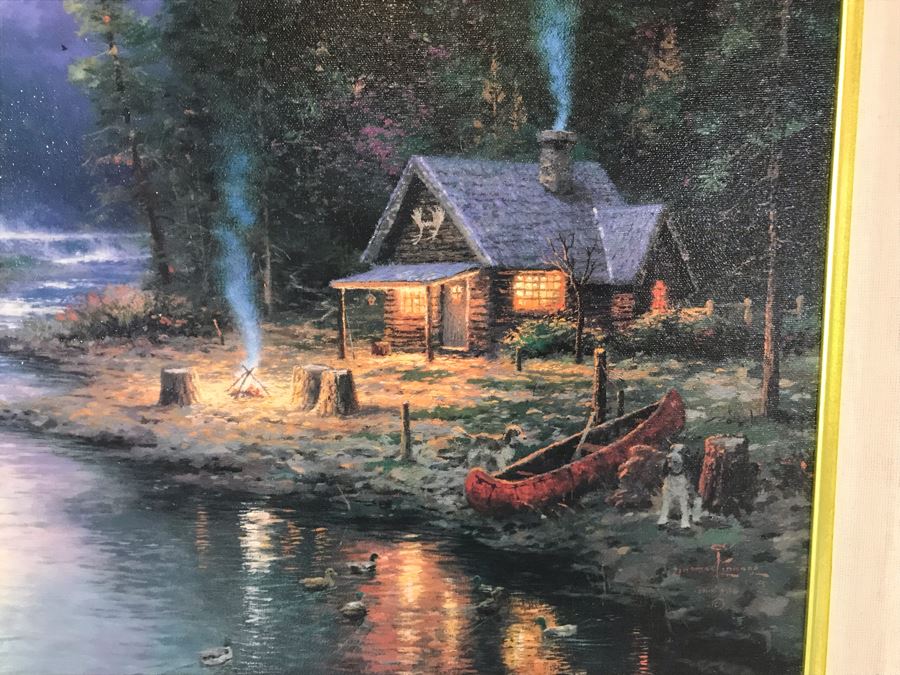 Thomas Kinkade Hand Signed Print Titled 'The End Of A Perfect Day II' Framed 29 X 23 [Photo 7]