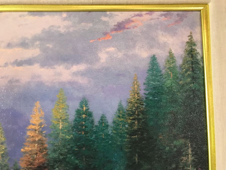 Thomas Kinkade Hand Signed Print Titled 'The End Of A Perfect Day II' Framed 29 X 23 [Photo 13]