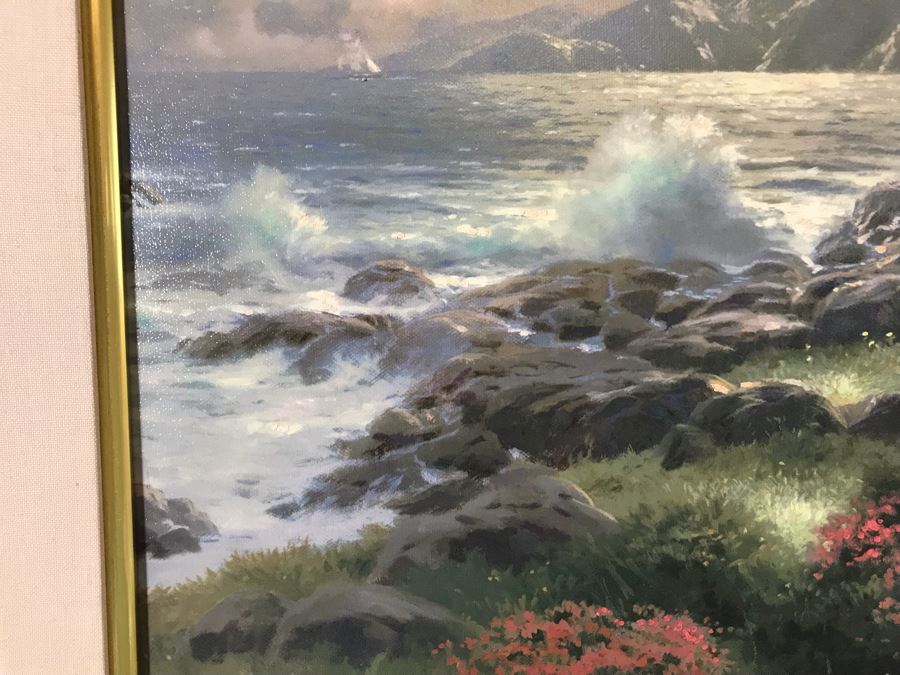 Thomas Kinkade Hand Signed Print Titled 'A New Day Dawning - Romance Of The Sea I' Framed 33 X 24 [Photo 16]