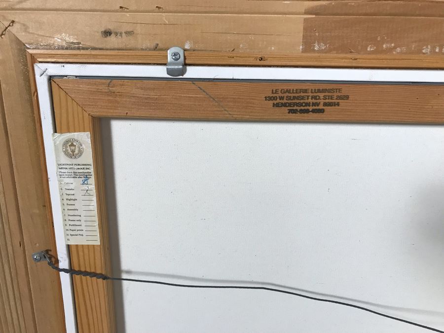 Thomas Kinkade Hand Signed Print Titled 'A New Day Dawning - Romance Of The Sea I' Framed 33 X 24 [Photo 17]