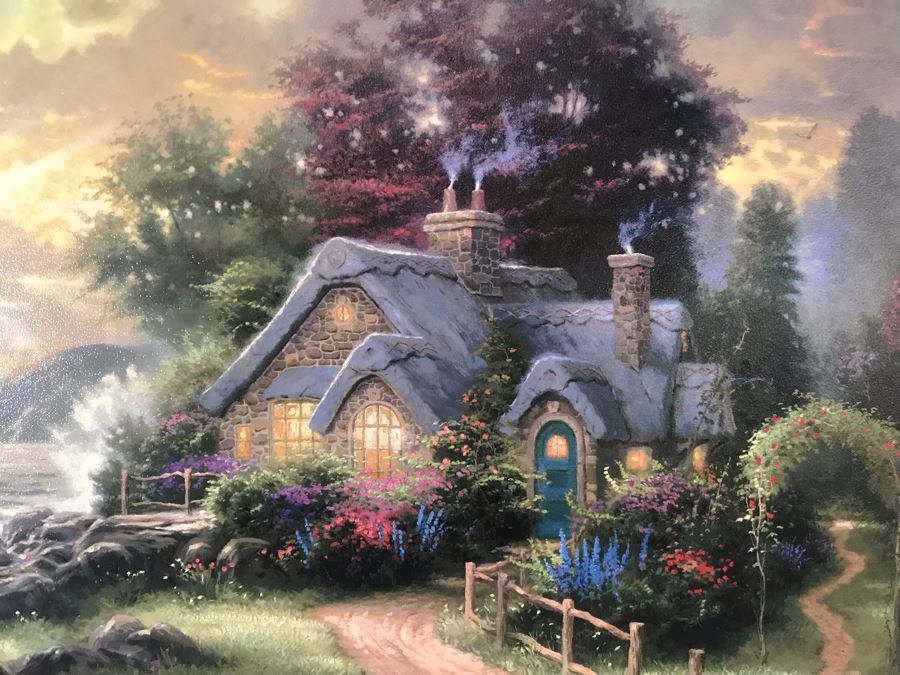 Thomas Kinkade Hand Signed Print Titled 'A New Day Dawning - Romance Of The Sea I' Framed 33 X 24 [Photo 8]