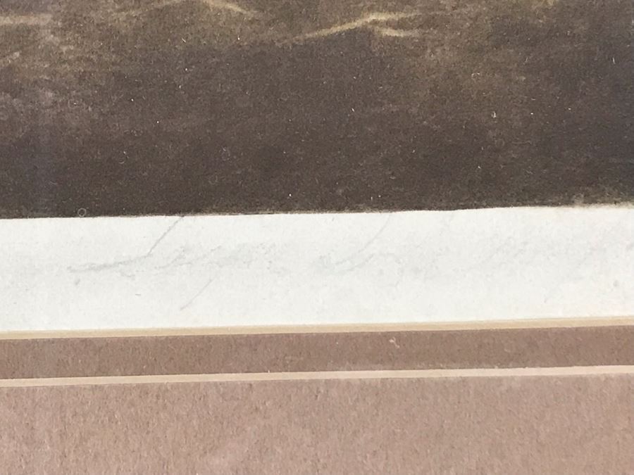 Vintage Hand Signed Limited Edition Print Of Horse Stable Hunting Preparation With Dogs - Artist Signature Illegible Framed 22 X 16 [Photo 9]