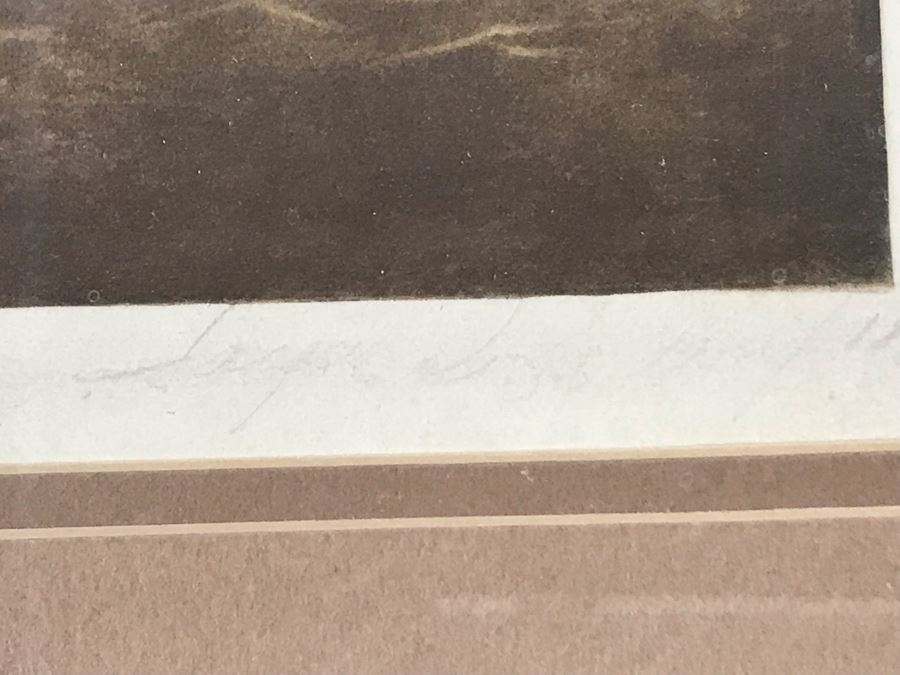 Vintage Hand Signed Limited Edition Print Of Horse Stable Hunting Preparation With Dogs - Artist Signature Illegible Framed 22 X 16 [Photo 8]