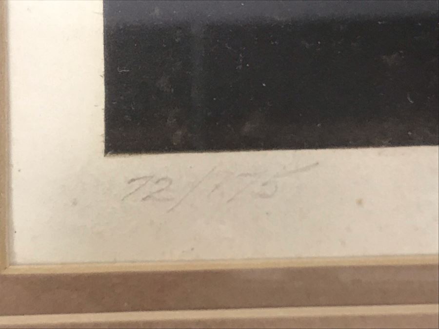 Vintage Hand Signed Limited Edition Print Of Horse Stable Hunting Preparation With Dogs - Artist Signature Illegible Framed 22 X 16 [Photo 11]