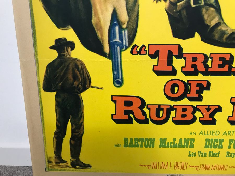 1955 Western Movie Poster 'Treasure Of Ruby Hills' Featuring Carole Mathews Allied Artists Picture 27 X 41 [Photo 9]