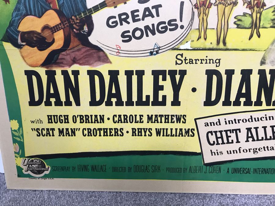 1953 Movie Poster 'Meet Me At The Fair' Featuring Carole Mathews And Scatman Crothers Universal International 27 X 41 [Photo 9]