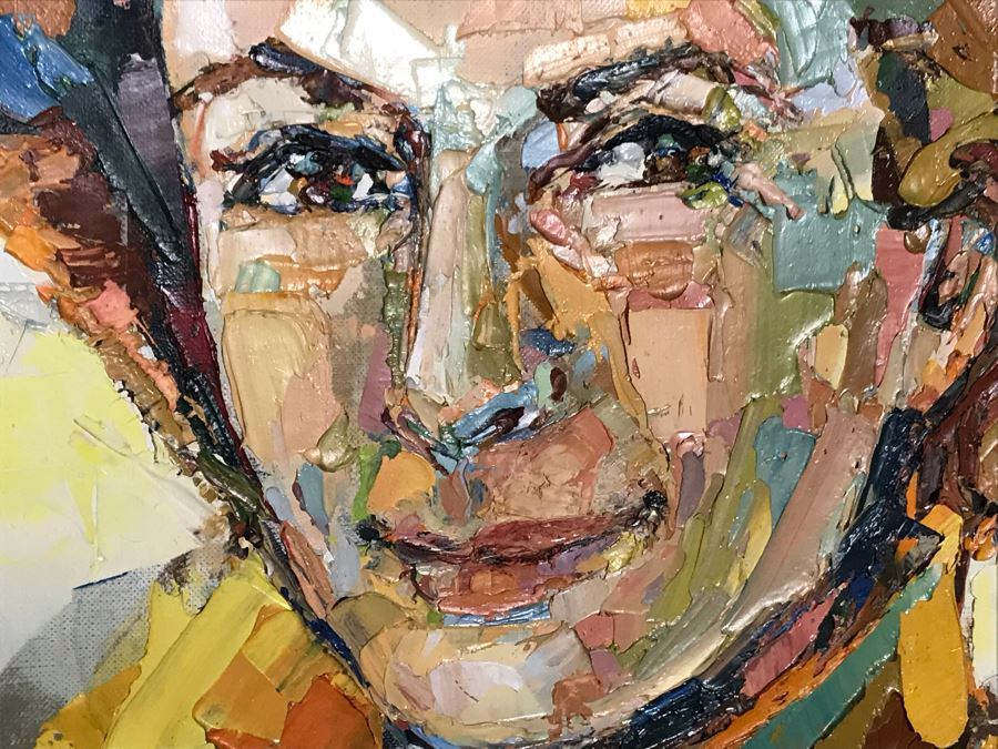 Large Original Marsha Gayle Oil Painting Portrait Of Actress Carole Mathews In Frame 40' X 60' [Photo 14]